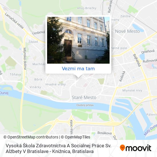 Vysoká Škola Zdravotníctva A Sociálnej Práce Sv. Alžbety V Bratislave - Knižnica mapa