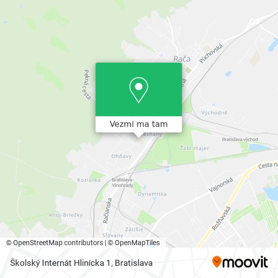 Školský Internát Hlinícka 1 mapa