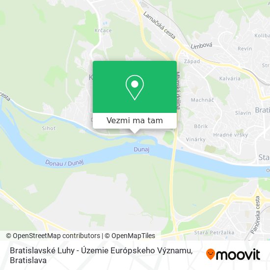 Bratislavské Luhy - Územie Európskeho Významu mapa