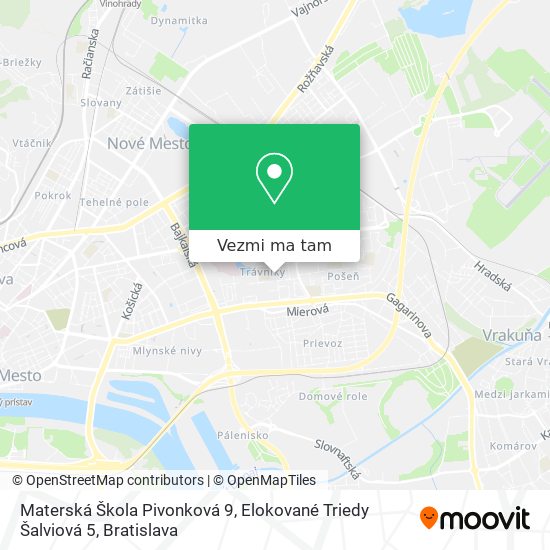 Materská Škola Pivonková 9, Elokované Triedy Šalviová 5 mapa