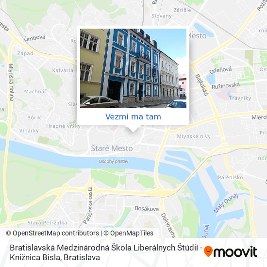 Bratislavská Medzinárodná Škola Liberálnych Štúdií - Knižnica Bisla mapa