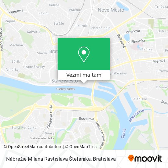 Nábrežie Milana Rastislava Štefánika mapa