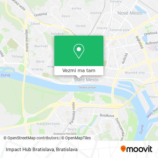 Impact Hub Bratislava mapa