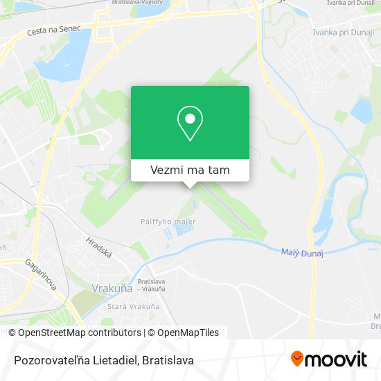 Pozorovateľňa Lietadiel mapa