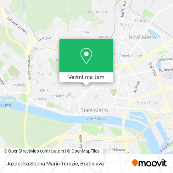 Jazdecká Socha Márie Terézie mapa