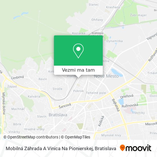 Mobilná Záhrada A Vinica Na Pionierskej mapa