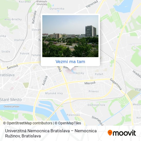 Univerzitná Nemocnica Bratislava – Nemocnica Ružinov mapa