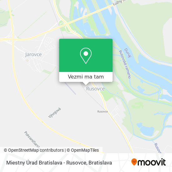 Miestny Úrad Bratislava - Rusovce mapa