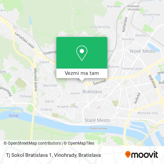 Tj Sokol Bratislava 1, Vinohrady mapa