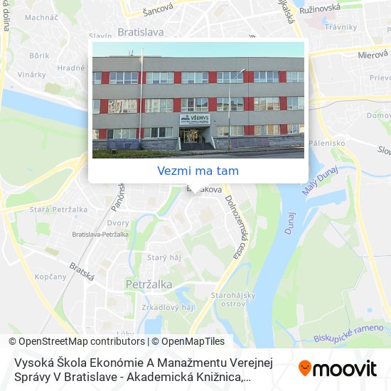 Vysoká Škola Ekonómie A Manažmentu Verejnej Správy V Bratislave - Akademická Knižnica mapa