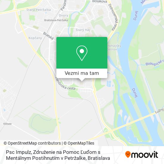 Psc Impulz, Združenie na Pomoc Ľuďom s Mentálnym Postihnutím v Petržalke mapa