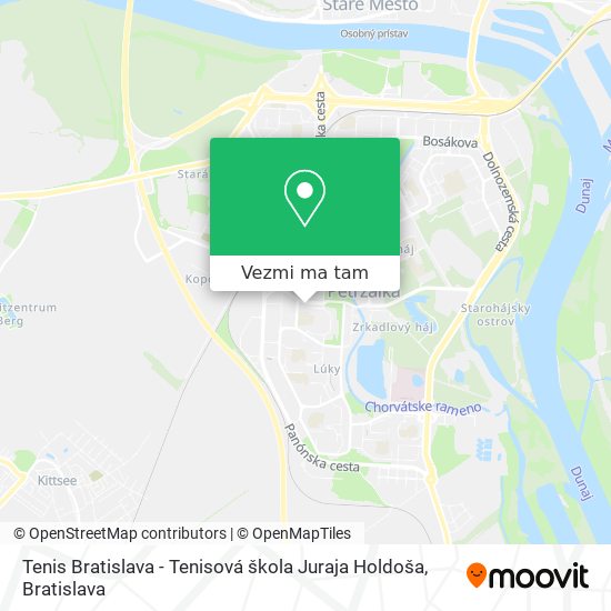 Tenis Bratislava - Tenisová škola Juraja Holdoša mapa