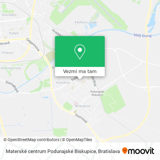 Materské centrum Podunajské Biskupice mapa