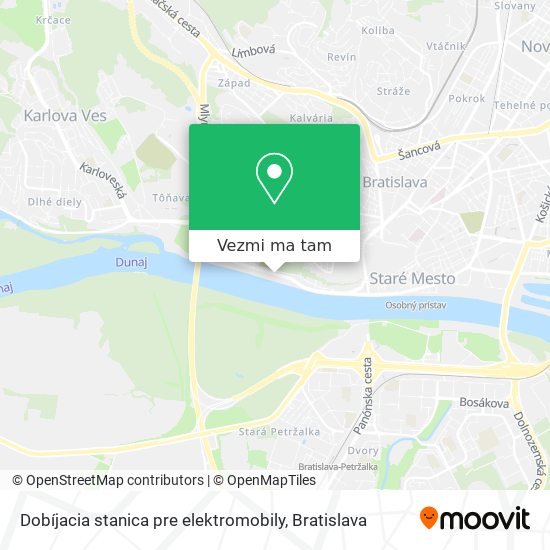 Dobíjacia stanica pre elektromobily mapa