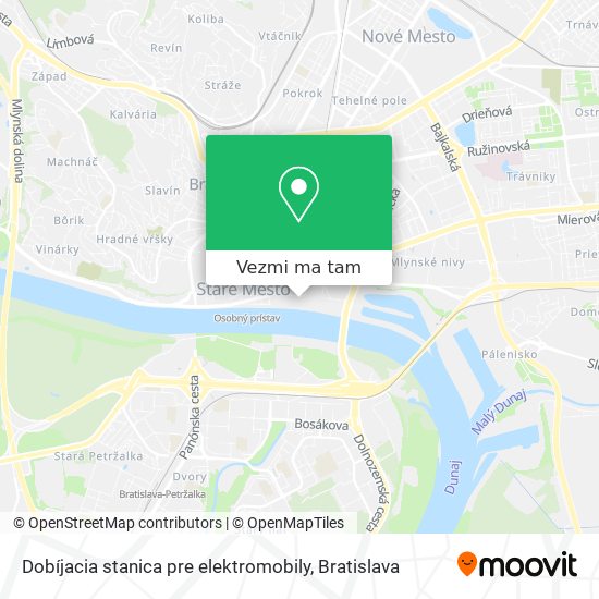 Dobíjacia stanica pre elektromobily mapa