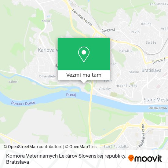 Komora Veterinárnych Lekárov Slovenskej republiky mapa