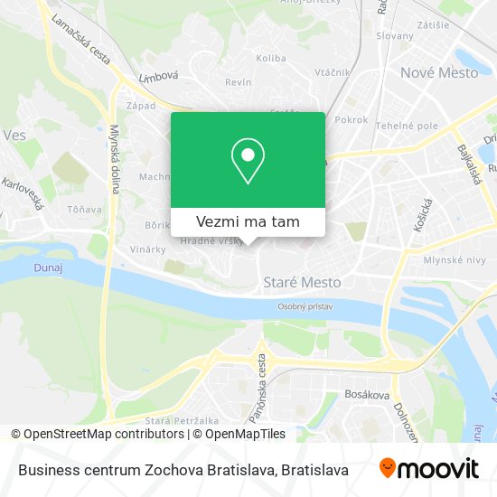 Business centrum Zochova Bratislava mapa