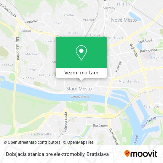 Dobíjacia stanica pre elektromobily mapa