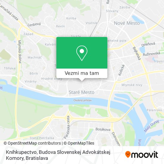 Kníhkupectvo, Budova Slovenskej Advokátskej Komory mapa