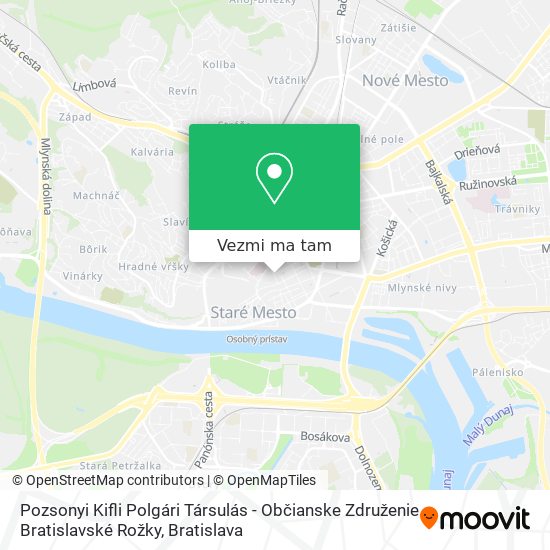 Pozsonyi Kifli Polgári Társulás - Občianske Združenie Bratislavské Rožky mapa