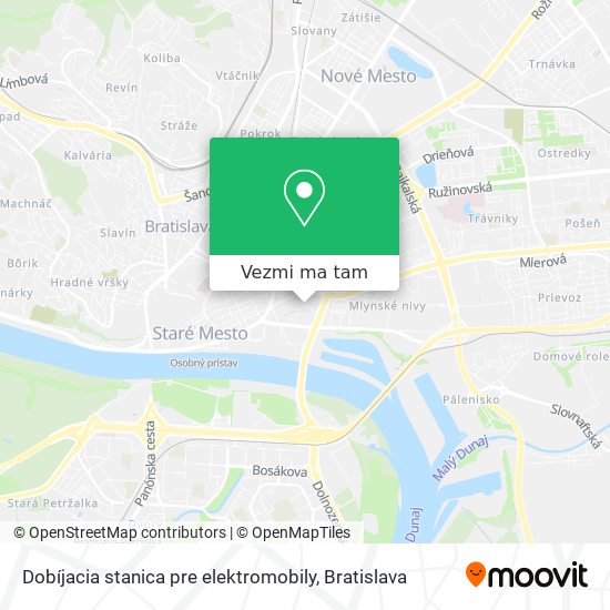 Dobíjacia stanica pre elektromobily mapa