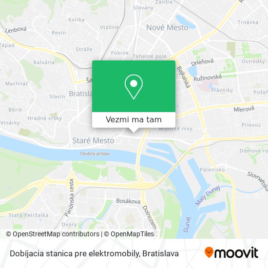 Dobíjacia stanica pre elektromobily mapa