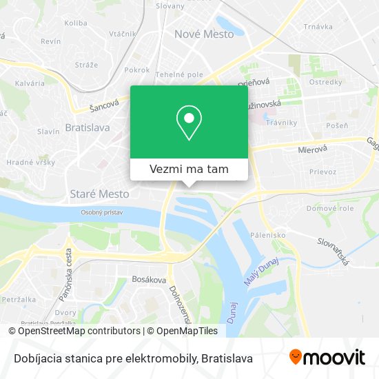 Dobíjacia stanica pre elektromobily mapa