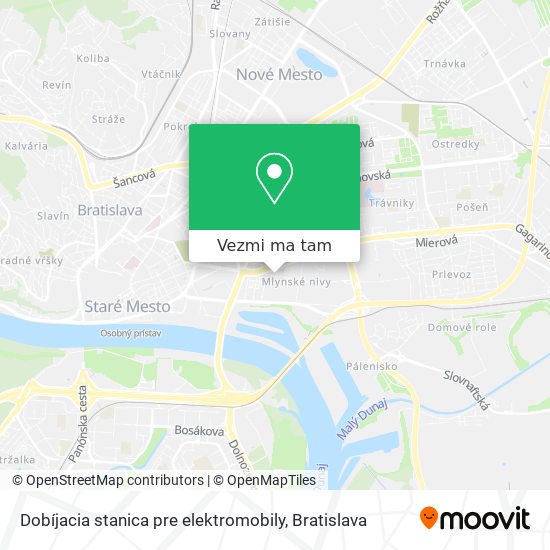 Dobíjacia stanica pre elektromobily mapa