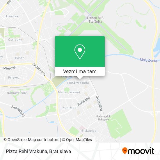 Pizza Rehi Vrakuňa mapa