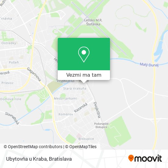 Ubytovňa u Kraba mapa