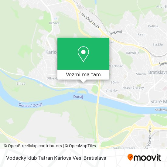 Vodácky klub Tatran Karlova Ves mapa