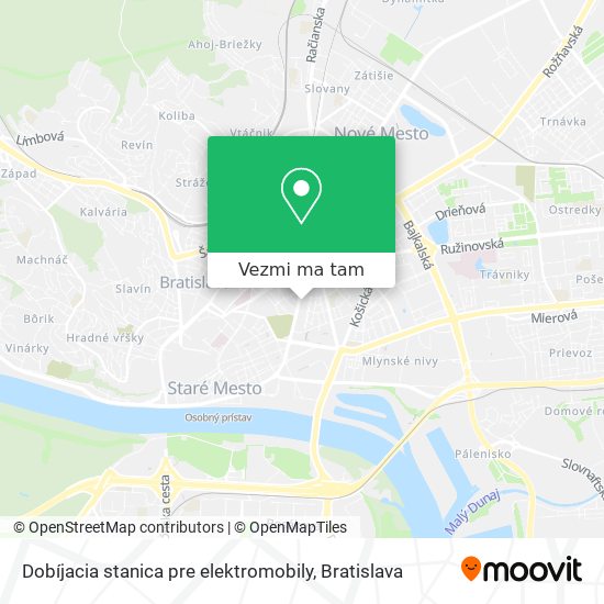 Dobíjacia stanica pre elektromobily mapa