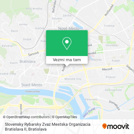 Slovensky Rybarsky Zvaz Mestska Organizacia Bratislava II mapa