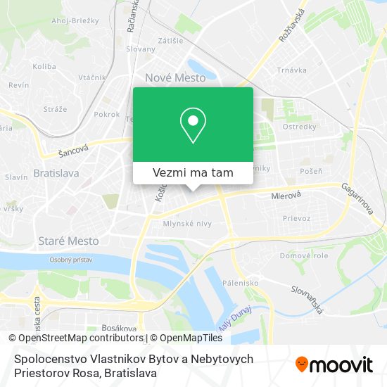 Spolocenstvo Vlastnikov Bytov a Nebytovych Priestorov Rosa mapa