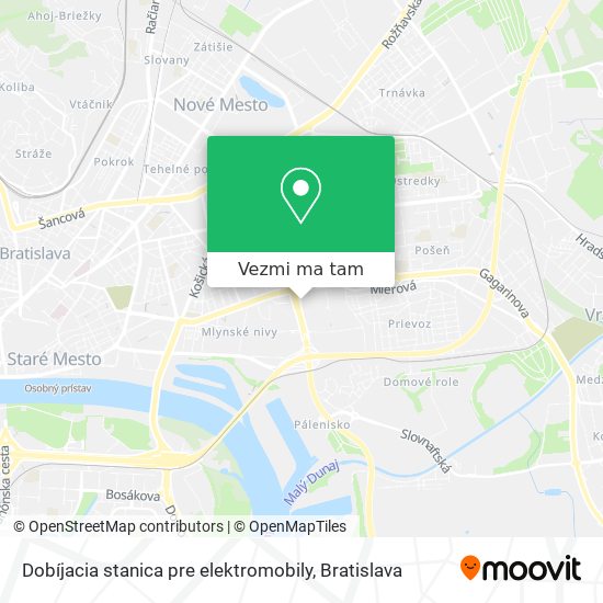 Dobíjacia stanica pre elektromobily mapa