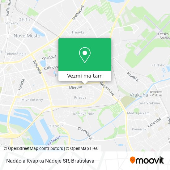 Nadácia Kvapka Nádeje SR mapa