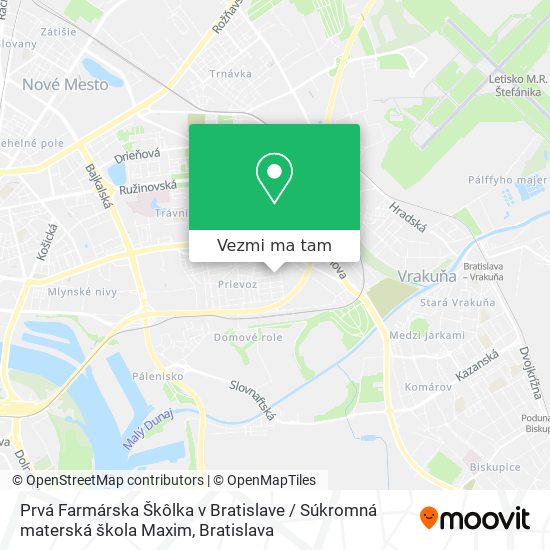 Prvá Farmárska Škôlka v Bratislave / Súkromná materská škola Maxim mapa