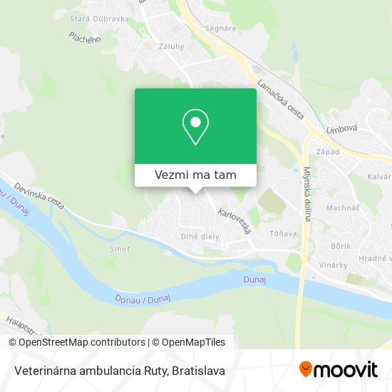 Veterinárna ambulancia Ruty mapa