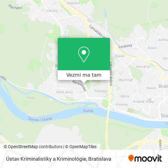 Ústav Kriminalistiky a Kriminológie mapa