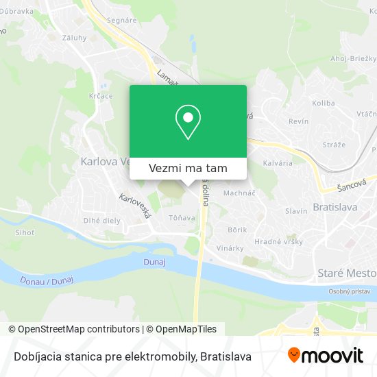 Dobíjacia stanica pre elektromobily mapa