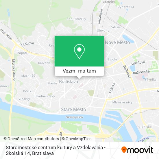 Staromestské centrum kultúry a Vzdelávania - Školská 14 mapa