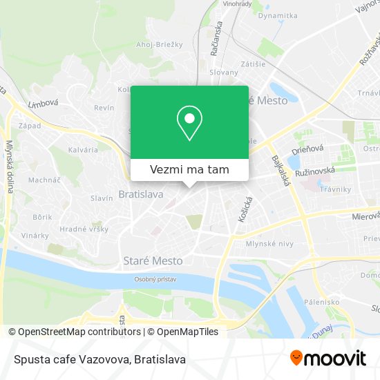 Spusta cafe Vazovova mapa