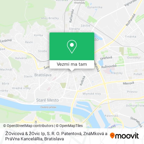 ŽOvicová & žOvic Ip, S. R. O. Patentová, ZnáMková a PráVna KanceláRia mapa