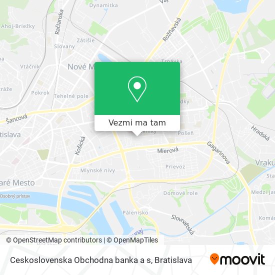 Ceskoslovenska Obchodna banka a s mapa