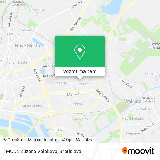 MUDr. Zuzana Váleková mapa