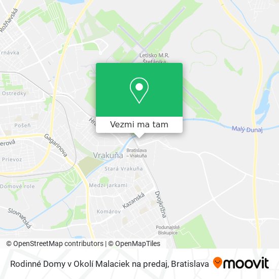 Rodinné Domy v Okolí Malaciek na predaj mapa