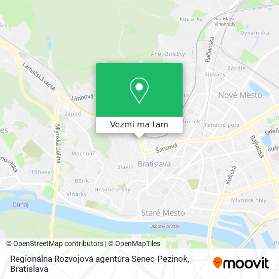 Regionálna Rozvojová agentúra Senec-Pezinok mapa