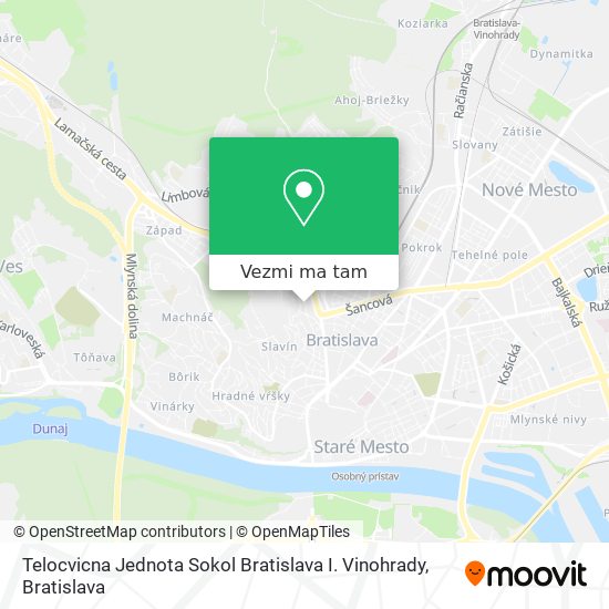 Telocvicna Jednota Sokol Bratislava I. Vinohrady mapa