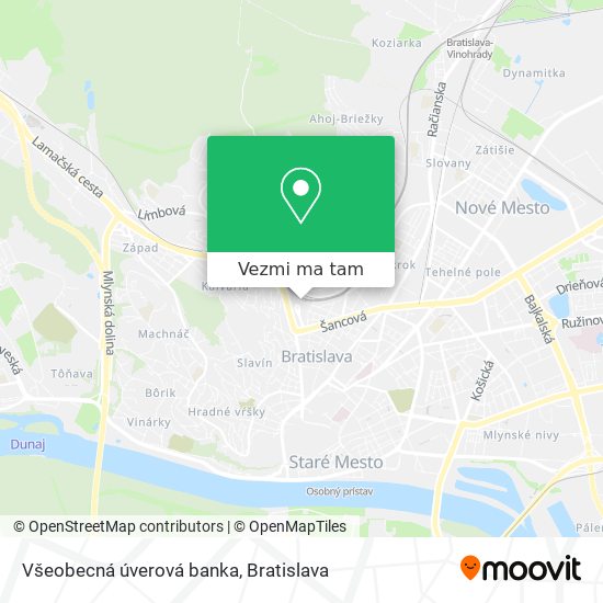 Všeobecná úverová banka mapa