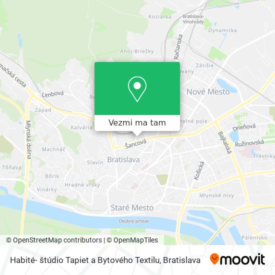 Habité- štúdio Tapiet a Bytového Textilu mapa